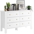 thumbnail image 1 of Chest Dresser, Modern White Dresser with 6 Wood Drawers and Round Shape Handle, Wide Chest of Drawers, 1 of 6