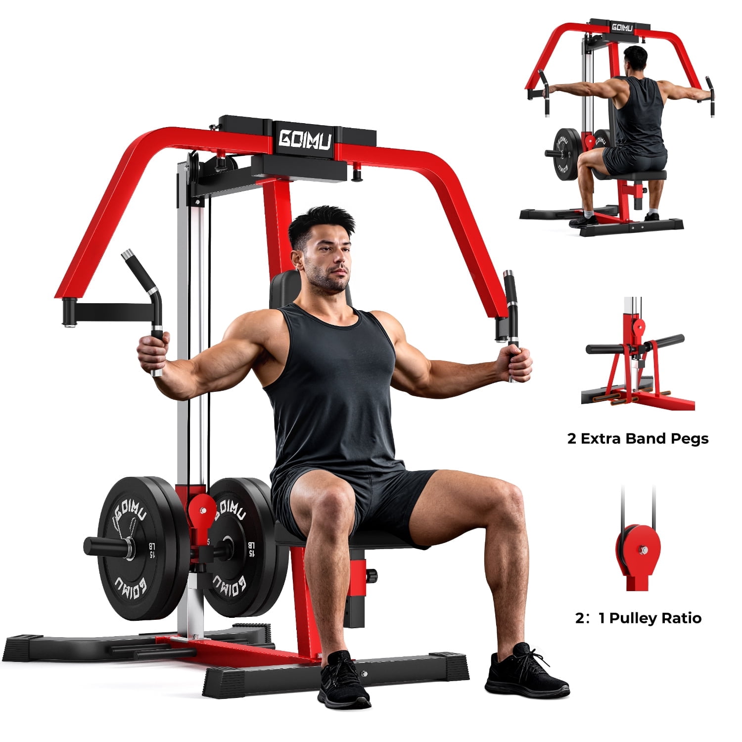Chest Fly Machine, Reverse Delt Machine Adjustable Upper Body Specialty for Pectoral and Rear Deltoid, Chset Machine with Band Pegs for Home Gym