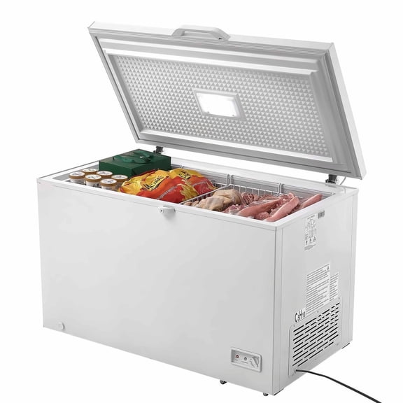 Chest Freezer 12.8 Cu.ft Deep Freezer - Large Capacity, 4 Baskets, Adjustable Temp, Locking Lid