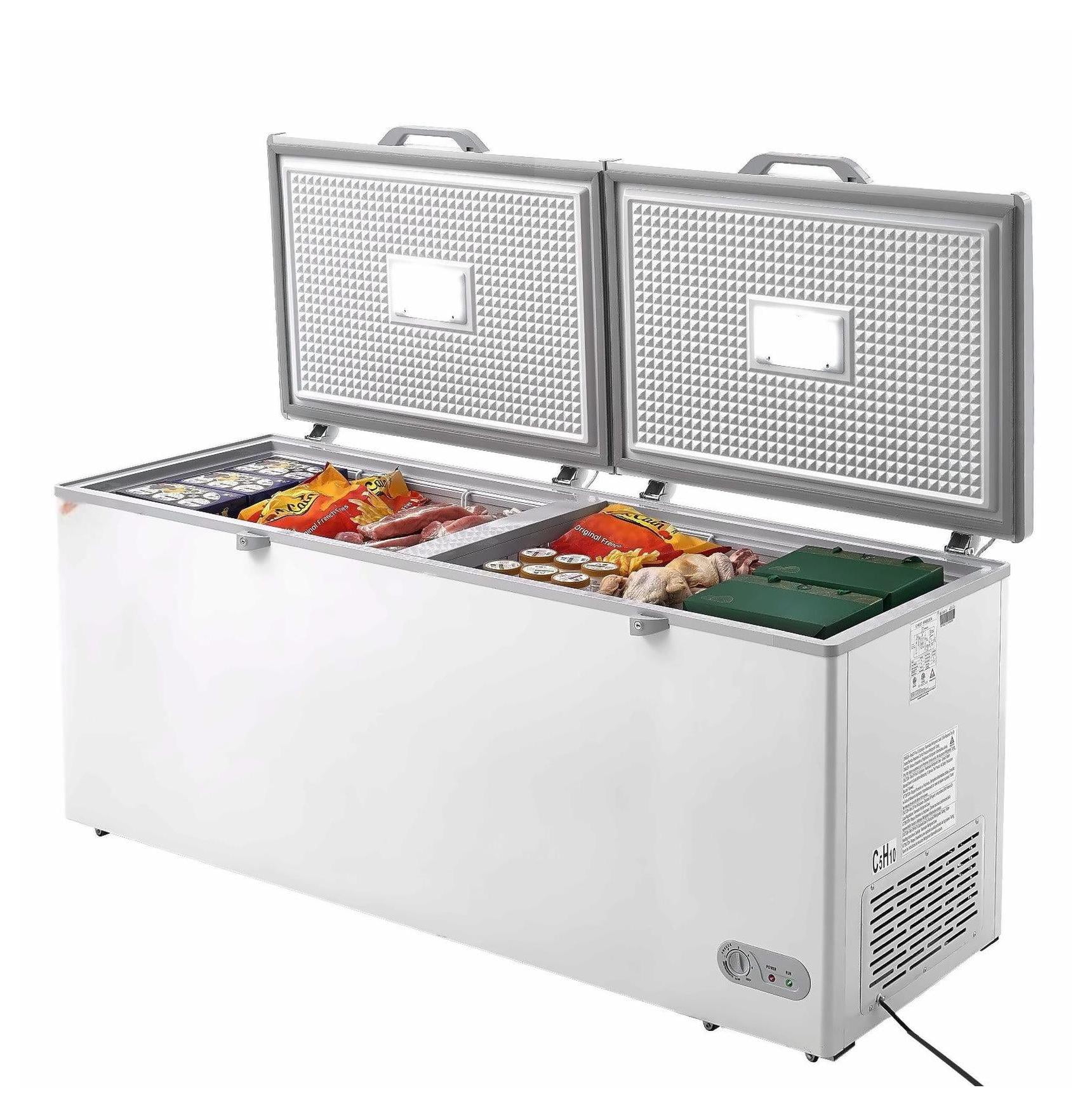 Chest Freezer 19.8 Cu.ft Large Deep Freezer with Baskets - Commercial Freestanding Freezer, Adjustable Temp, LED Light, 6 Wheels - Food Preservation