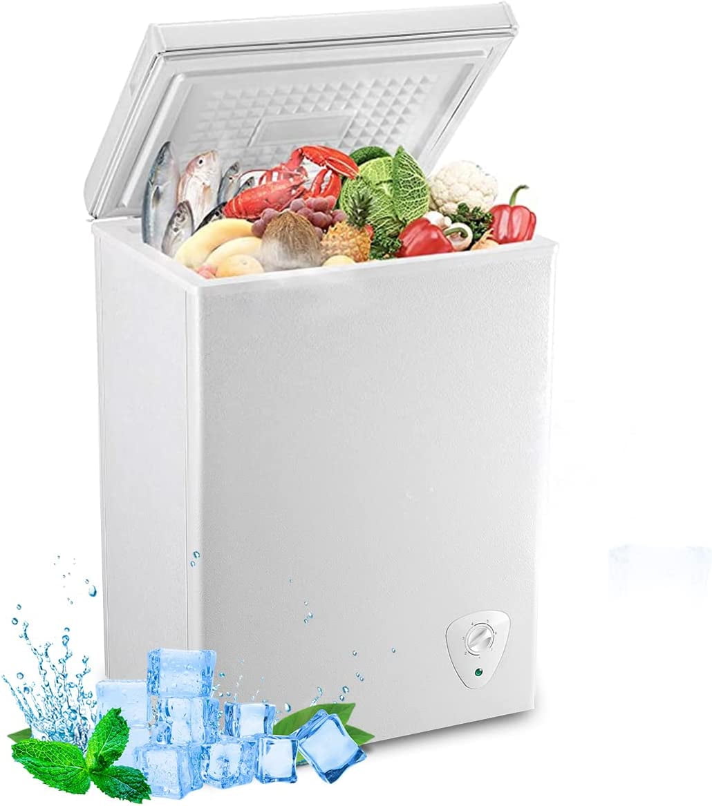 Chest Freezer, 3.5 Cu.Ft Small Deep Freezer Top Door with Removable