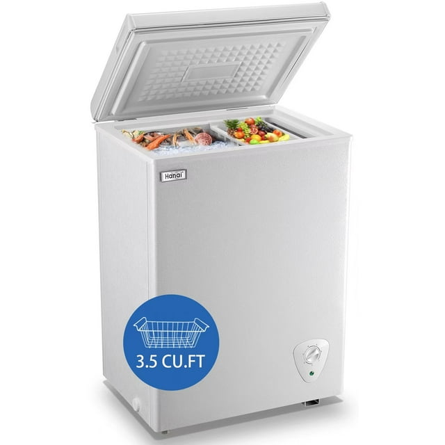 Chest Freezer 3.5 cu.ft Compact Freezer FreeStanding WANAI Top Door