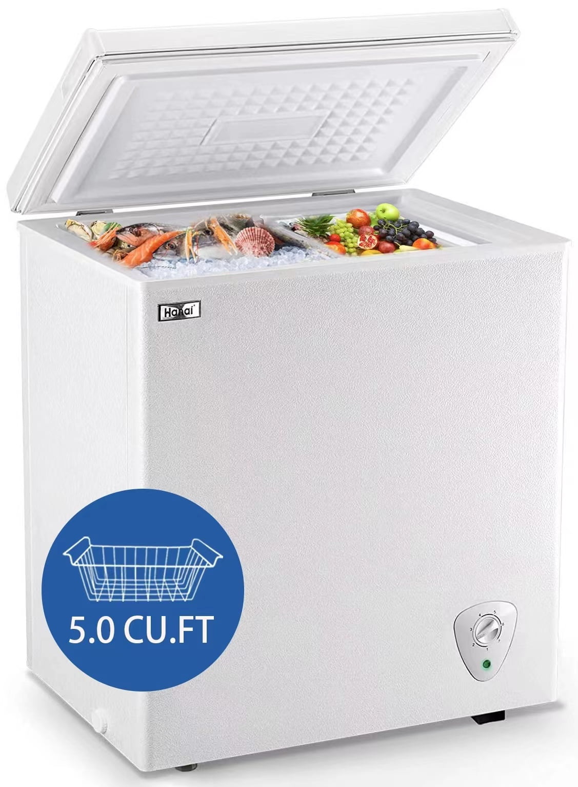 EROMMY 3.5 Cu Ft Energy Saving Small Mini Fridge Chest Deep Freezer, White