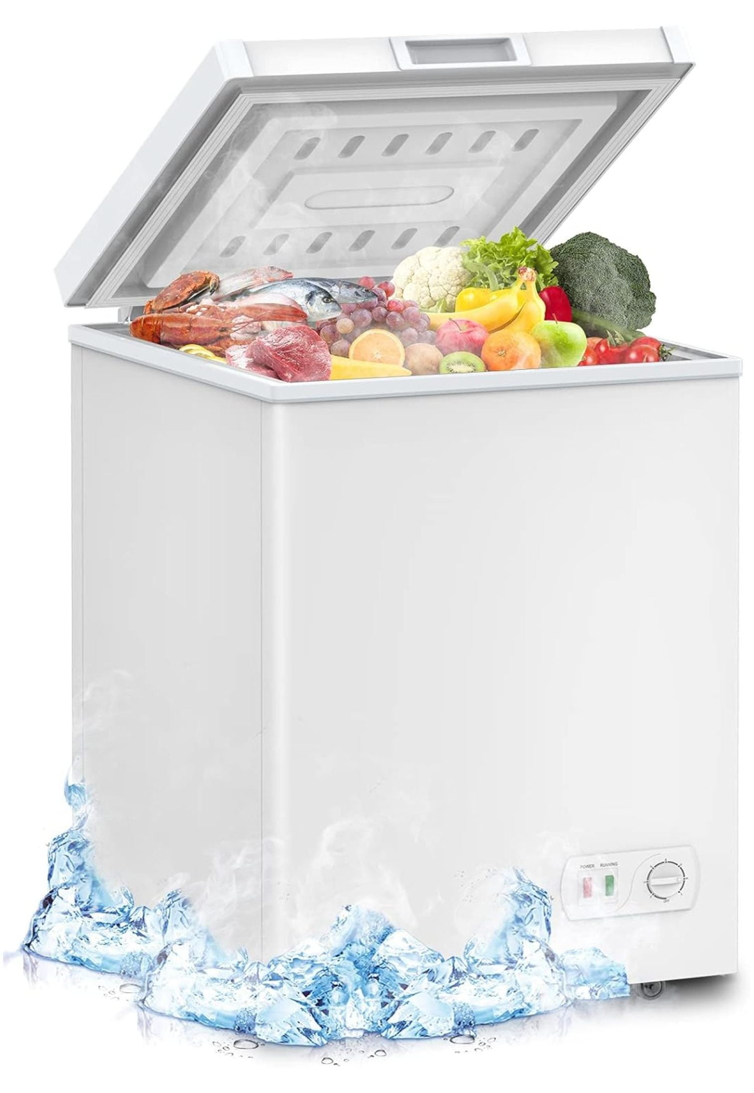 Chest Freezer, Compact Deep Freezer 7 Adjustable Temperature with