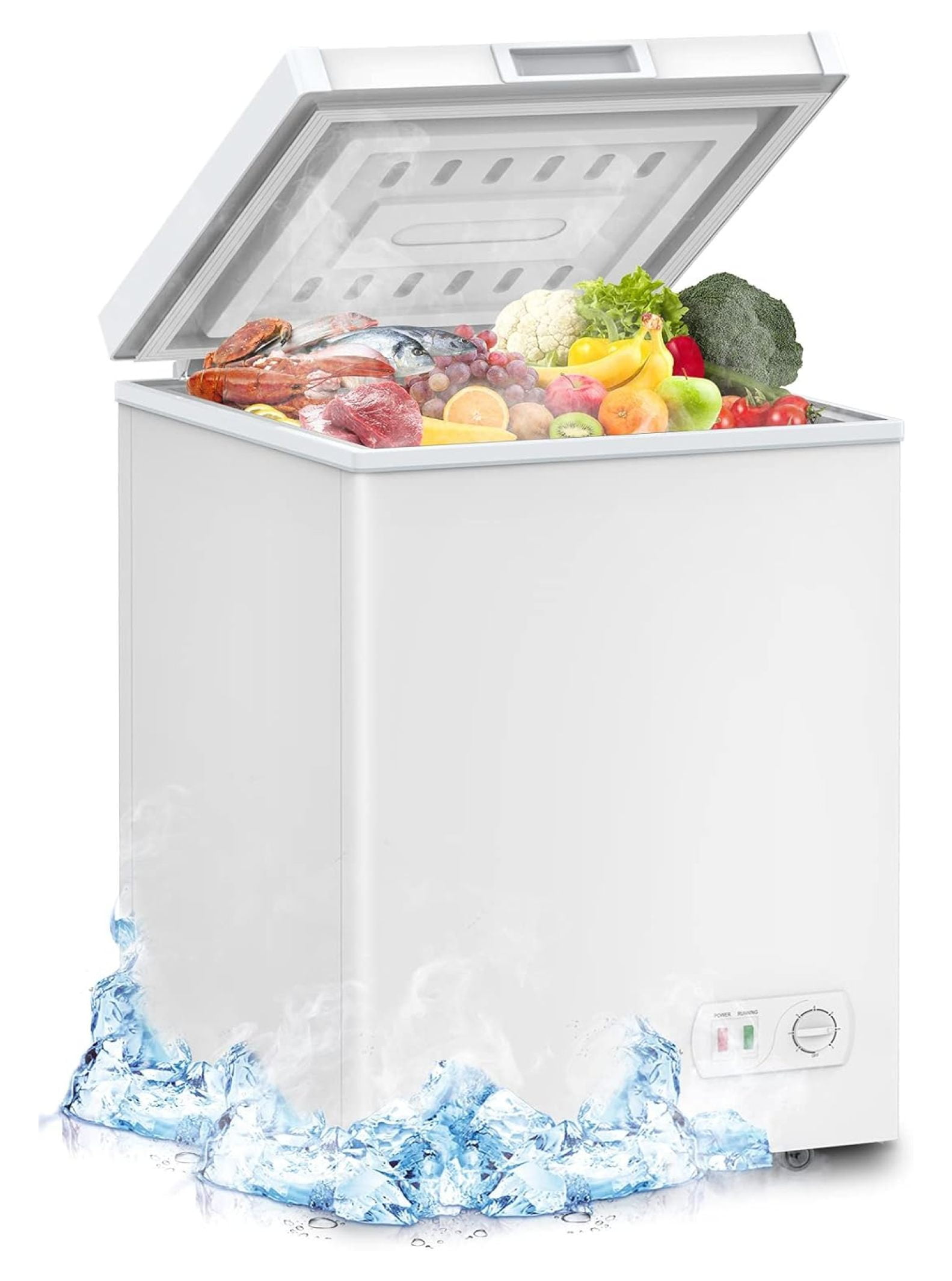 Chest Freezer, Compact Deep Freezer 7 Adjustable Temperature with