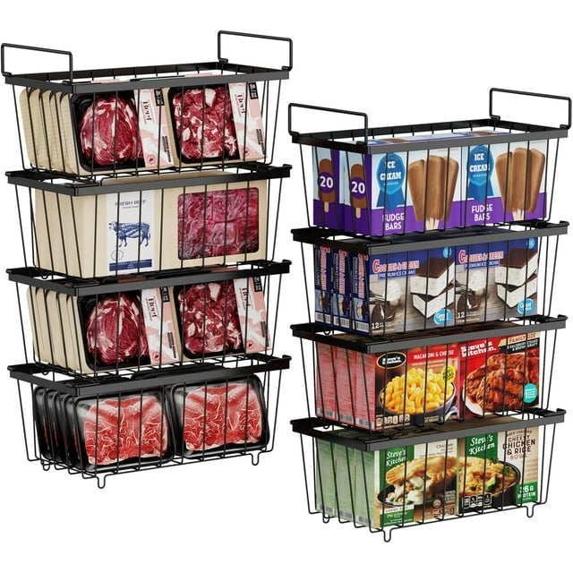 Chest Freezer Organizer Bins 8 Pack Stackable Deep Freezer Organizer