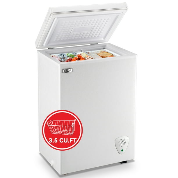 Chest Freezer Small Deep Freezers WANAI Mini Top Door Freezer Storage Basket 7 Temp Control for