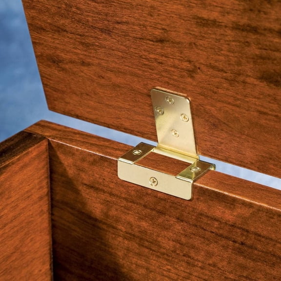 Chest Hinge - Brass Plated Lightweight Heavy Duty Hinges for Wood - Surface Mounted Lid Support Hinges for Wooden Box & Furniture Repairs - Easy to Install Folding Hinge