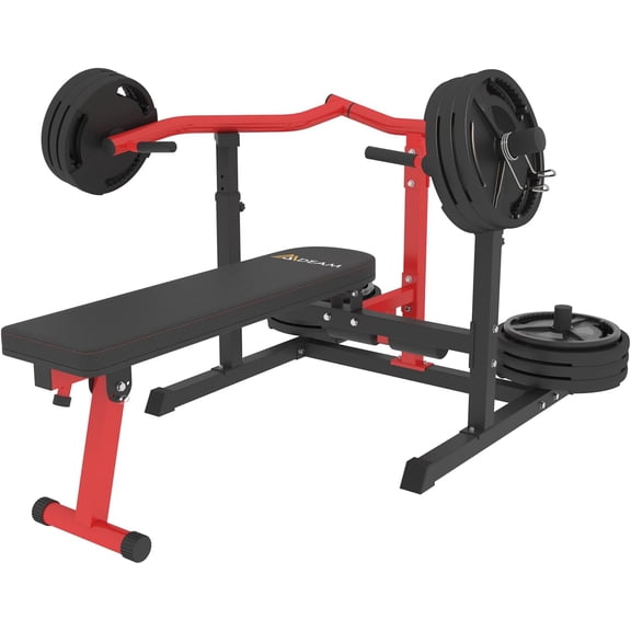 Chest Press Machine, 2"*2" Chest Workout Equipment with Independent Converging Arms Adjustable Incline Bench for Chest & Arms, AB Workouts, Shoulder