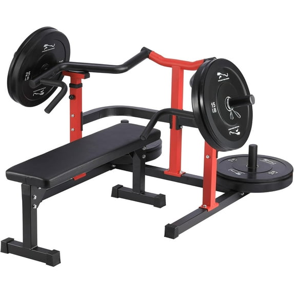 Chest Press Machine with Adjustable Flat Bench,Versatile Bench Press Rack for Home Gym,Bench Press Machine with Independent Converging Arms,Heavy-Duty Steel Structure with Smooth Bearings