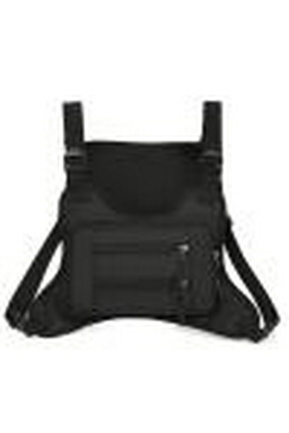 Chest Rig Bag Adjustable Strap Streetwear Sports Chest Bag For Men Women Sport Supplies (Black)
