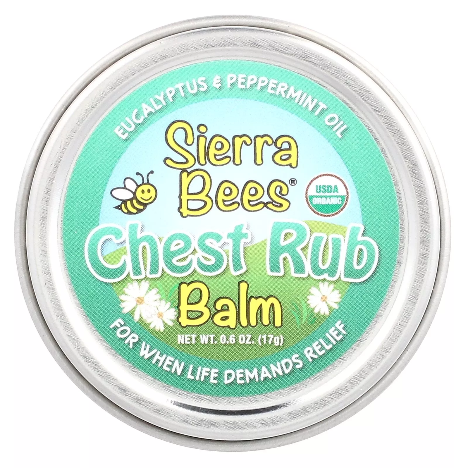 Chest Rub Balm Eucalyptus & Peppermint, 0.6 oz (17 g)