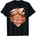 thumbnail image 1 of Chest Six Pack Abs Muscles Bodybuilder T-Shirt, 1 of 5