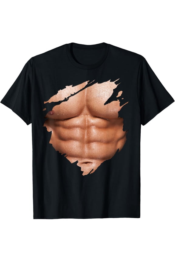 Chest Six Pack Abs Muscles Bodybuilder T-Shirt