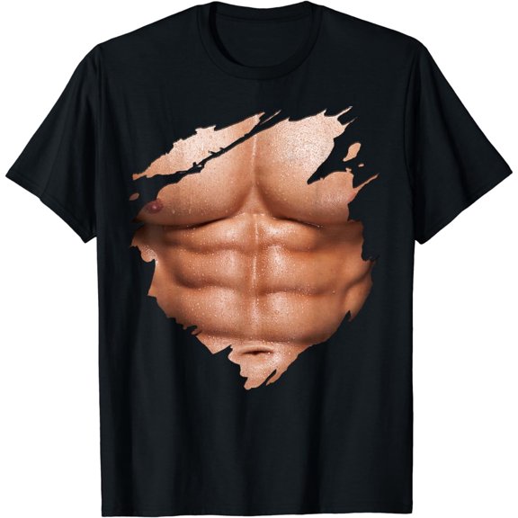 Chest Six Pack Abs Muscles Bodybuilder T-Shirt