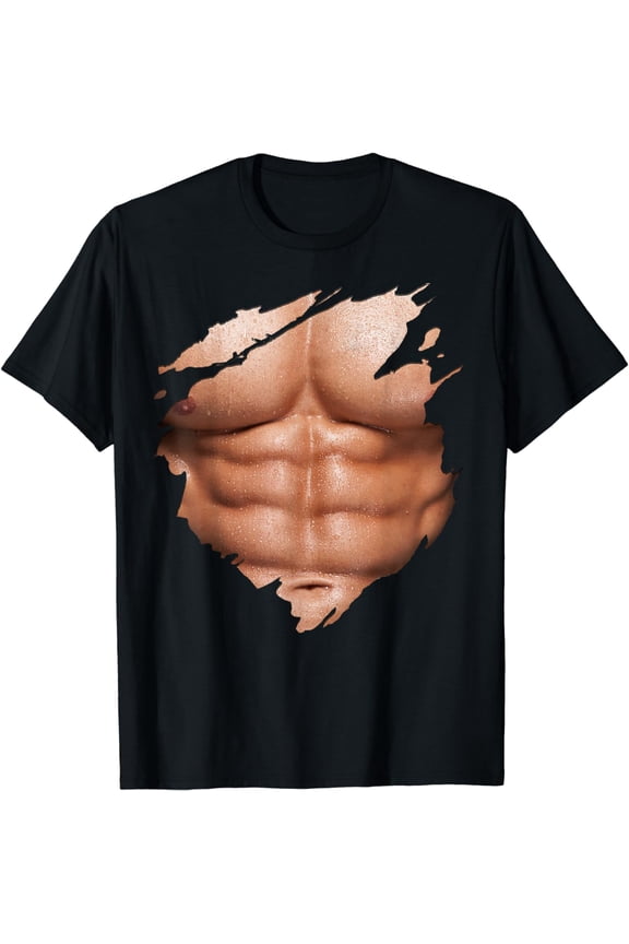 Chest Six Pack Abs Muscles Bodybuilder T-Shirt