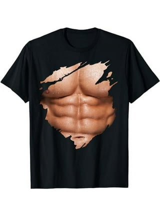 Shirt Padded Fake Muscles Men  Men Fake Chest Muscle 8 Pack