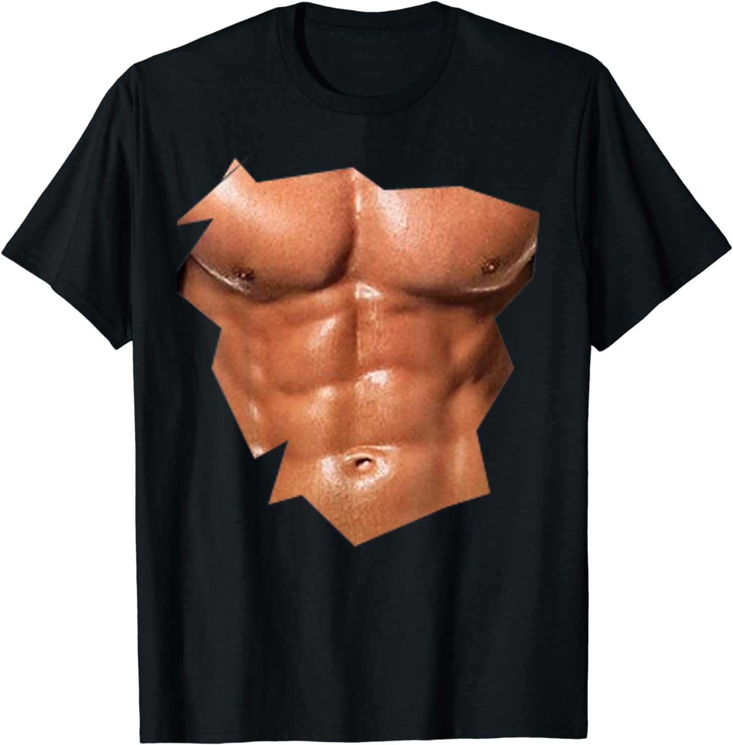 Chest Six Pack Abs funny fake abs Muscles REALISTIC T-Shirt - Walmart.com