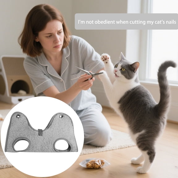 Chest Strap Harness for – Grooming Support for Indoor Cats and Dogs Chew- Chest Harness Platform Competition Balanced for Bathing Grooming and Handling, 34 cm, Grey1