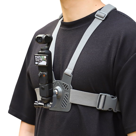 Chest Strap Holder for Sports Cameras 360 Rotating Ball Head, Elastic Breathable, Adjustable Buckles
