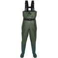 thumbnail image 1 of Chest Wader for Men and Women with Boots, Size 9-13 Two-Ply Design Waterproof Nylon/PVC Bootfoot Wader, Green, 1 of 7