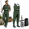Chest Waders Waterproof 2-Ply Nylon/PVC for Fishing Men Women Green 8 ...
