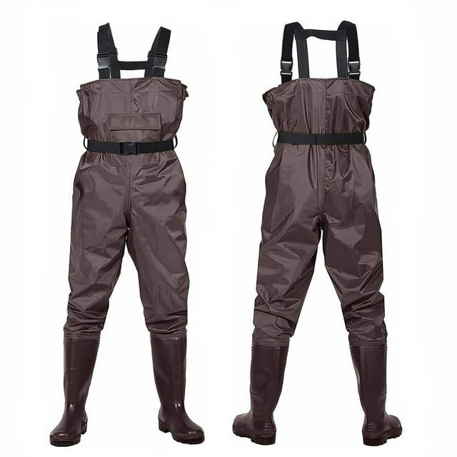 Chest Waders with Boots, 2Ply PVC/Nylon Waterproof Hunting Waders