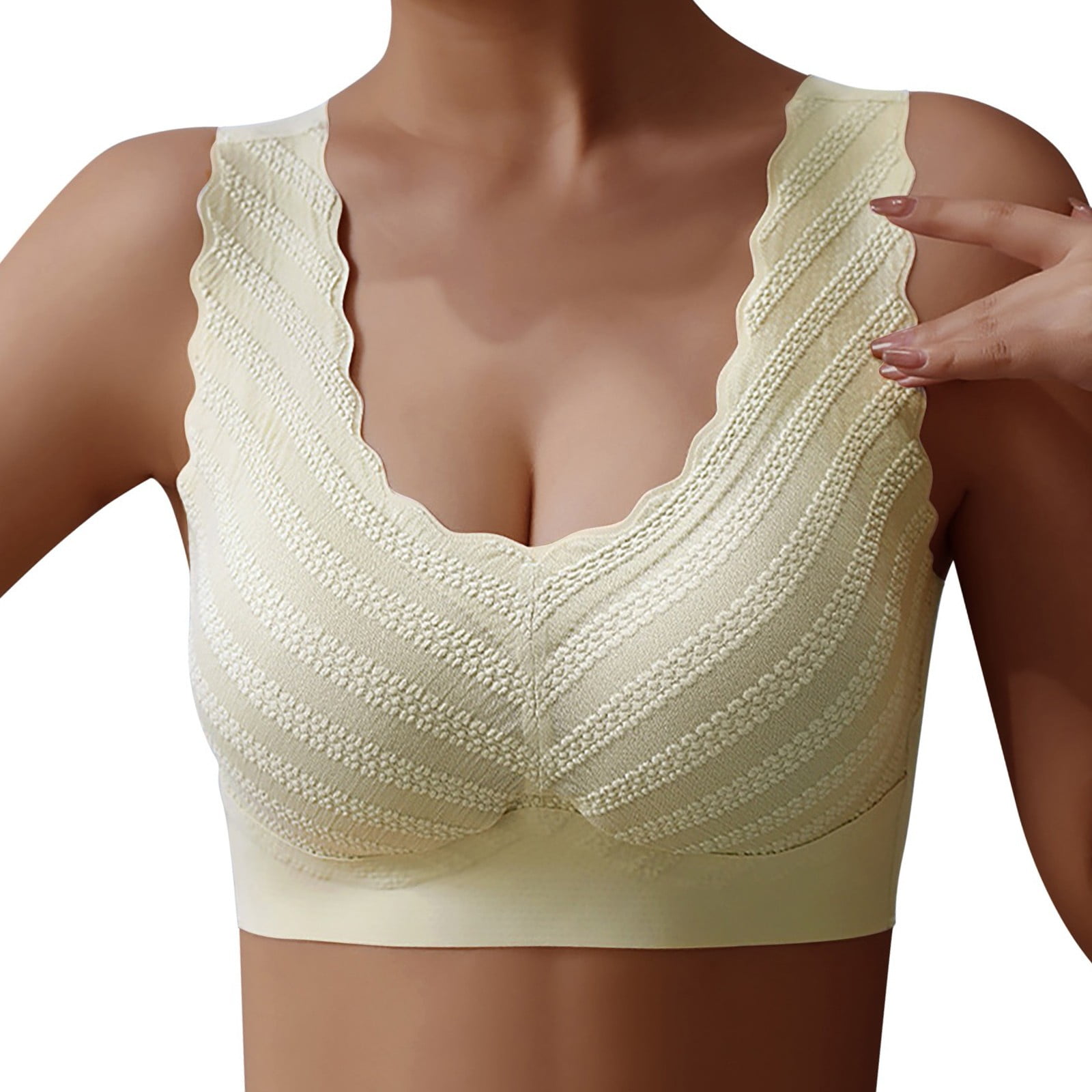 WESIZER Wireless Seamless Bra For Women - Soft Bralette, Adjustable Straps, Comfortable For Everyday (Black)