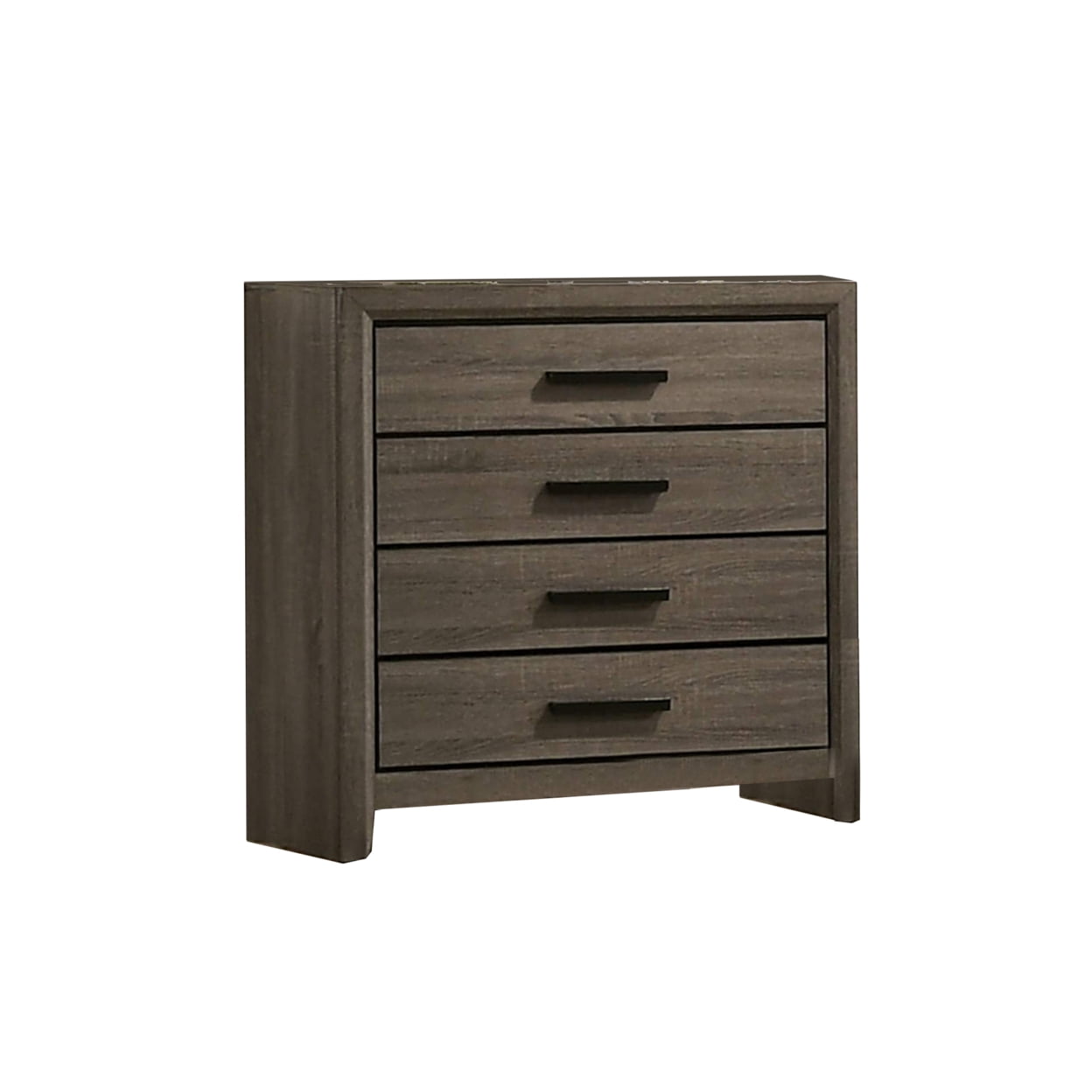 Gray Wooden Chest with Black Rectangular Pulls