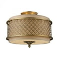 thumbnail image 1 of Chester 3-Light Semi-Flush In Brushed Antique Brass, 1 of 2