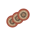 thumbnail image 1 of Chester 8" Round Red Jute Placemat (Set of 3) Farmhouse Table Decor Trivets for Kitchen and Dining Table Mat, 1 of 3