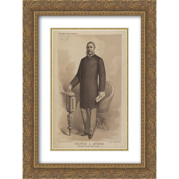 Chester A. Arthur. President of the United States 18x24 Double Matted Gold Ornate Framed Art Print