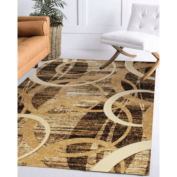 Chester Abstract Beige/White Area Rug