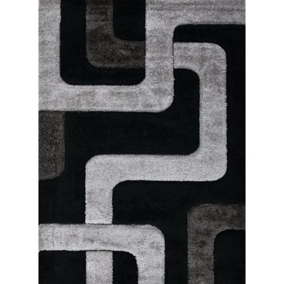 Plume Shag Performance Black & Grey Area Rug