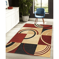 Chester Abstract Red/Brown Area Rug