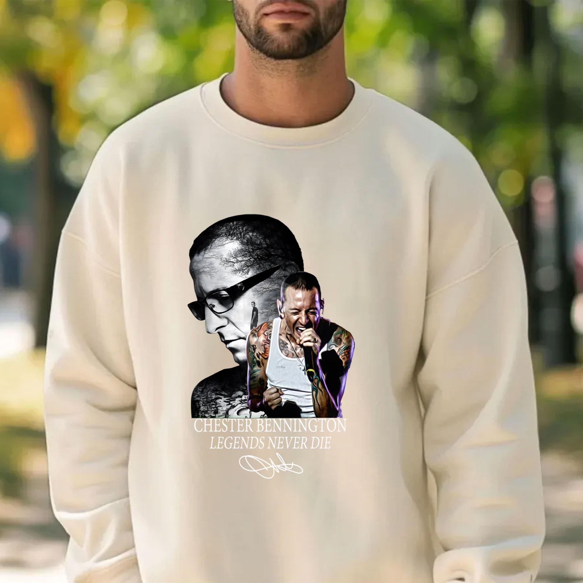 Chester Bennington Legends Never Die Signature Memorial Tshirt