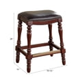 thumbnail image 1 of Chester Brown Faux Leather Saddle Seat Farmhouse Style Counter Stool, 1 of 5