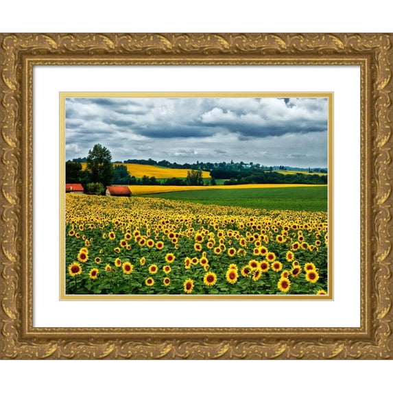Chester, Colby 18x15 Gold Ornate Wood Framed with Double Matting Museum Art Print Titled - Pastoral Countryside IV