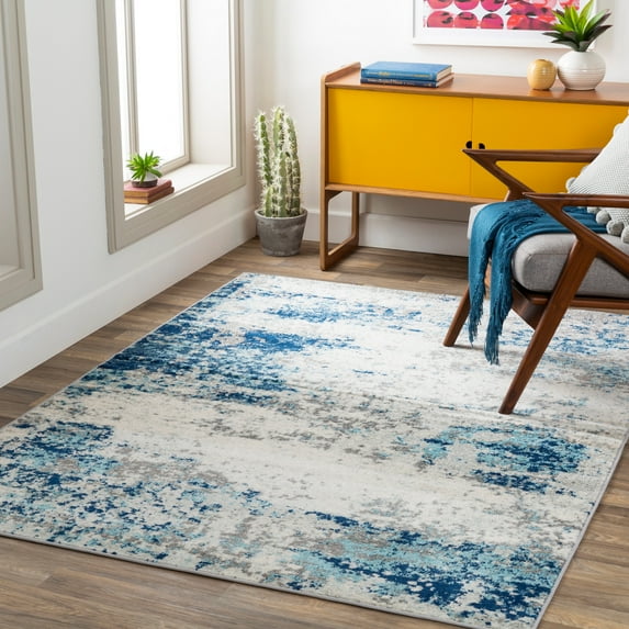Chester Dark Blue 7'10" x 10'3" Modern Rectangle Area Rug