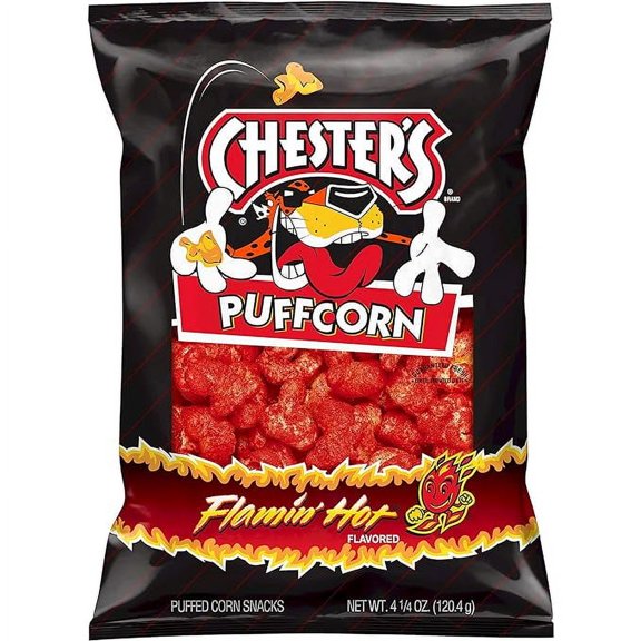 Chester Flaming Hot Cheese Snack Baked, 4.25 Oz Pack of 1
