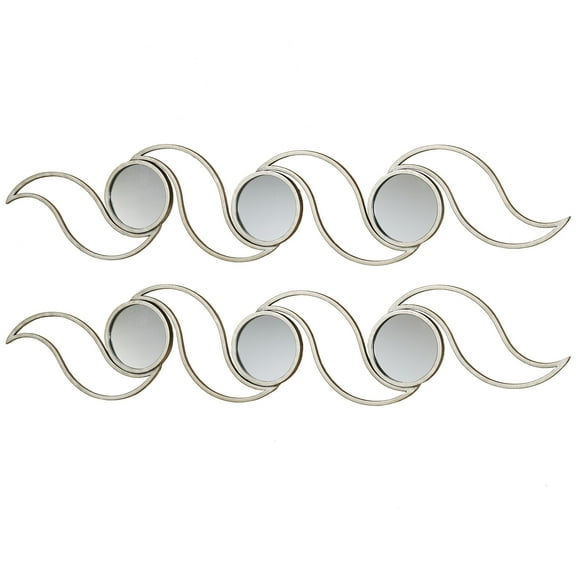 Chester Mirrored Wall Art Silver Set of Two 2
