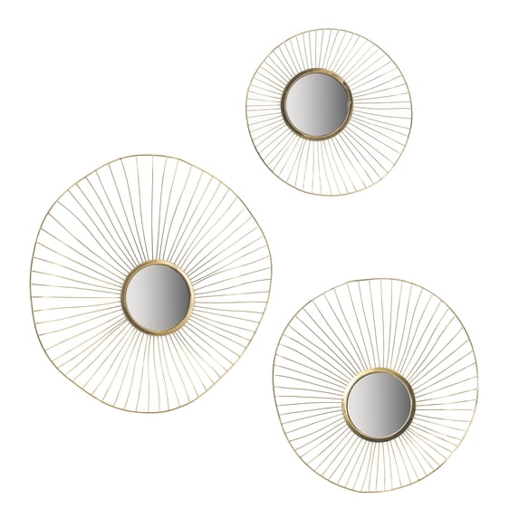 Chester Round Wall Mirrors - Set of 3 - Gold