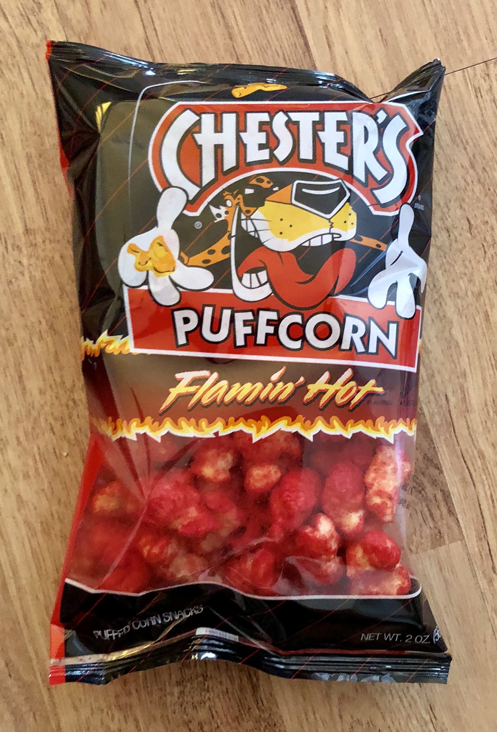 Chester,S Puffcorn Flamin, Hot Pufffed Corn Snacks(2Oz.)