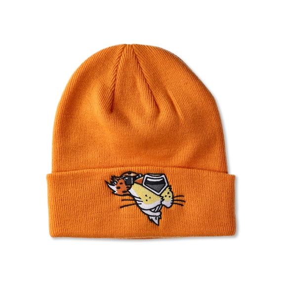 Cheetos Chester Cheetah Beanie Embroidered Character Design Fold Cuffed Knit Hat