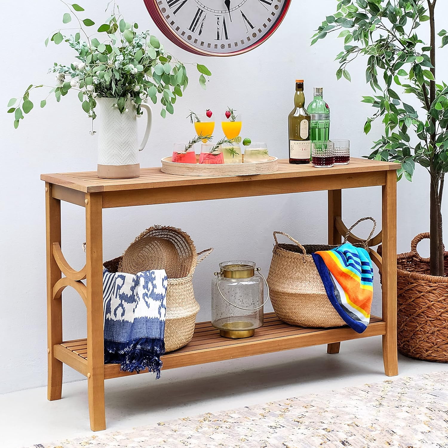 Curated visual reference: Picture Idea: Chester Teak Wood Outdoor Console Table