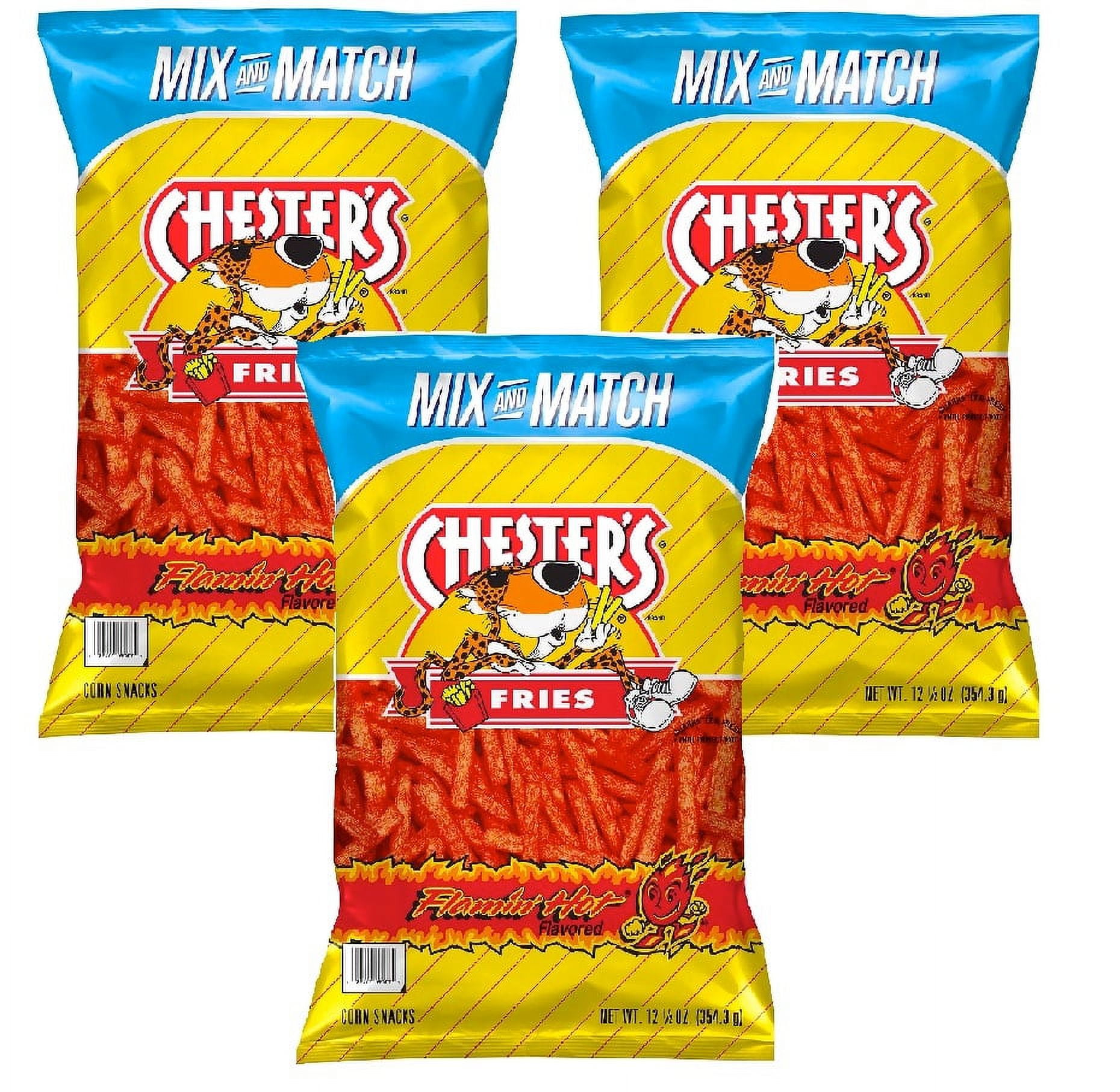 Chester's Corn Snacks, Flamin' Hot Flavored, Fries - 12 oz