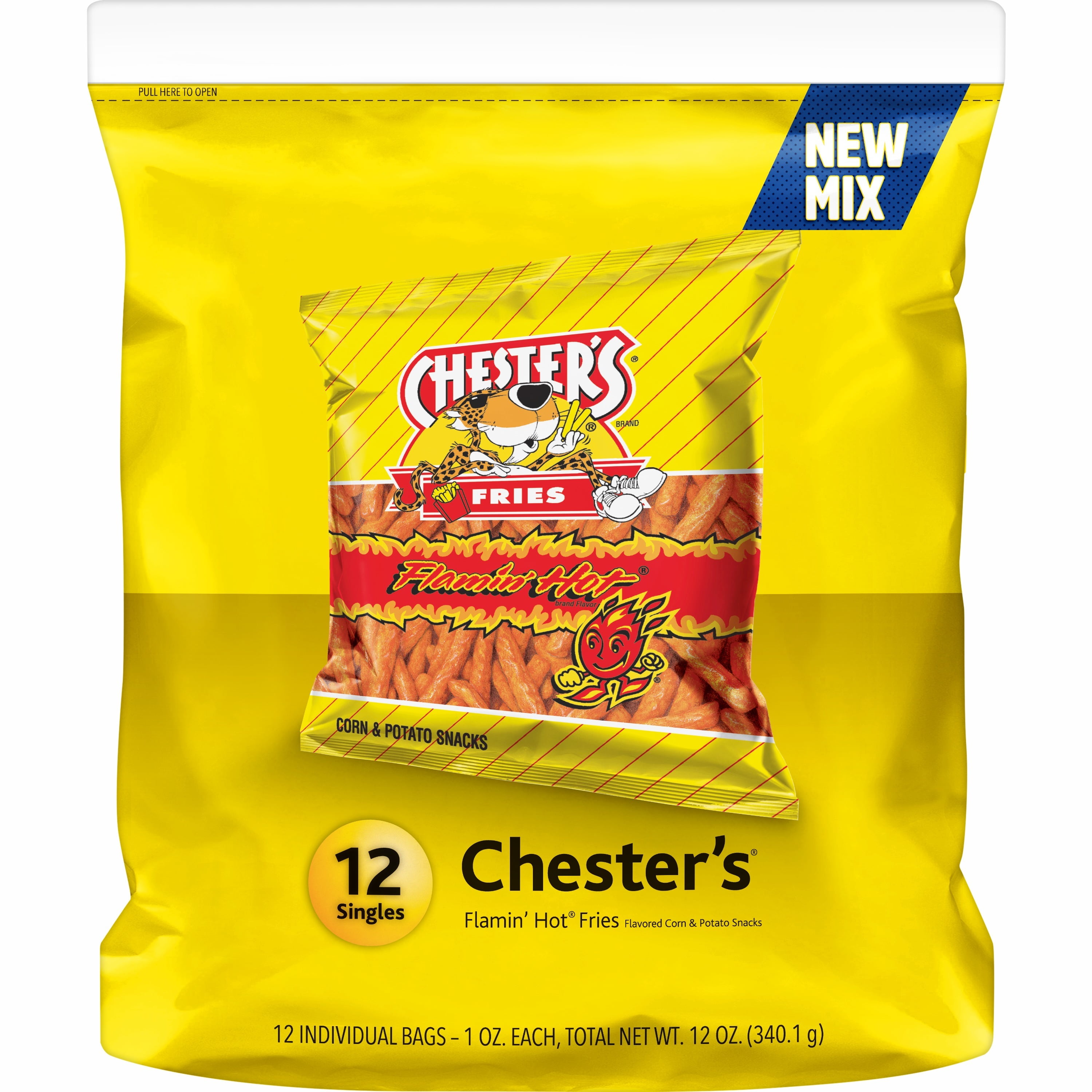 CHESTERS Fries Flamin Hot Corn & Potato Snacks Plastic Bag - 1 OZ - Vons