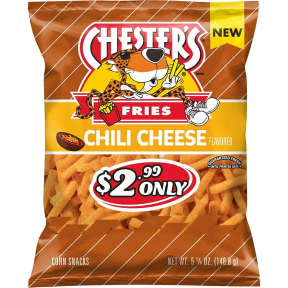 Chester's Fries Corn Snacks Chili Cheese Flavored, 5.25 oz Bag