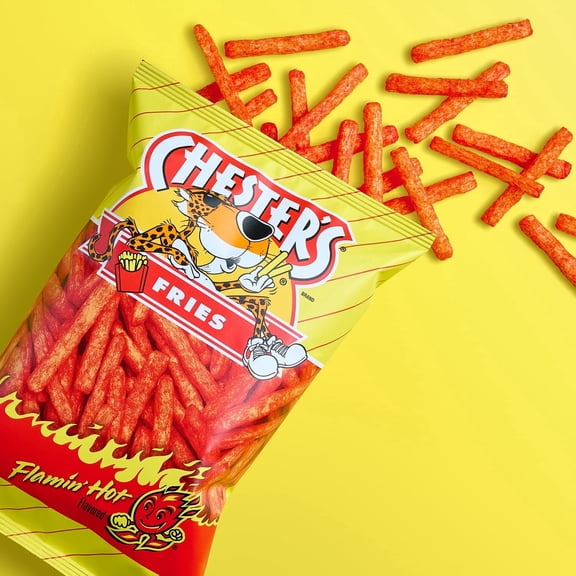 Chester's Fries Corn Snacks Flamin' Hot Flavored, 3.125 oz Bag