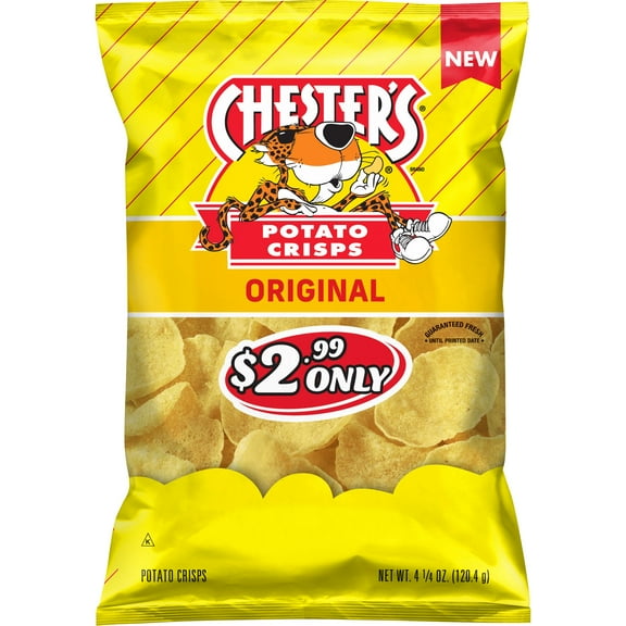 Chester's Fries Potato Crisps Original Snacks, 4.25 oz Bag